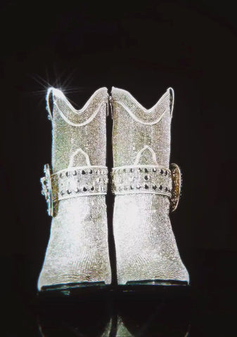 Sheriff Shine Cowboy Boots - Silver