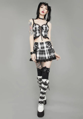 Ivory Charm School Dropout Plaid Cami