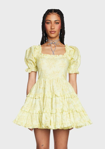 Wink For Me Babydoll Dress - Yellow