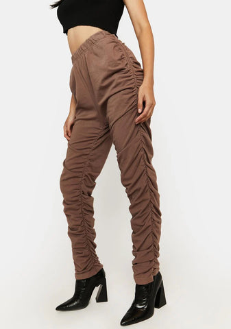 Mellowed Out Ruched Sweatpants