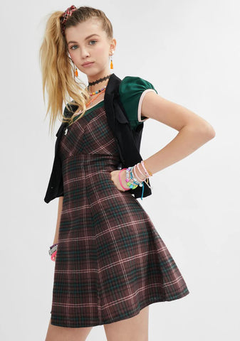 Miss Nonconformist Plaid Mini Dress