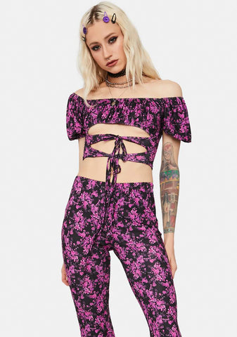 Sunny Side Floral Top & Flares Set