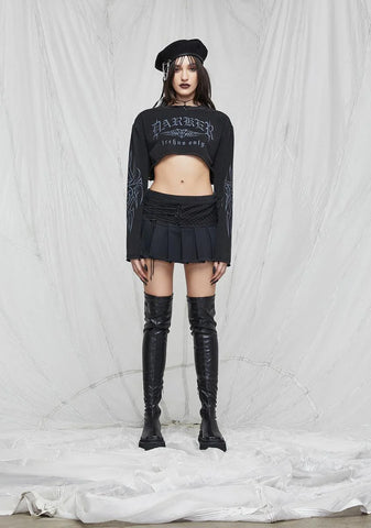 Synth Darker Techno Only Cropped Graphic Tee