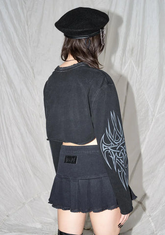 Synth Darker Techno Only Cropped Graphic Tee