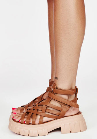 Cocoa No Guarantees Platform Sandals