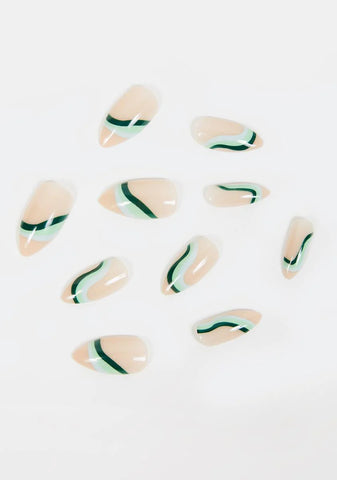 Peppermint Swirl Press On Nails