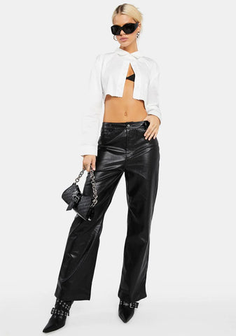 Black Back Cut Out Pants