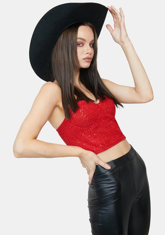 Scarlet Chained Heart Bustier Top