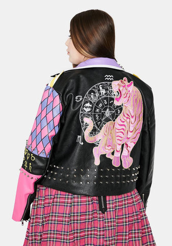 Curve Sheeba Kahn Studded Moto Jacket