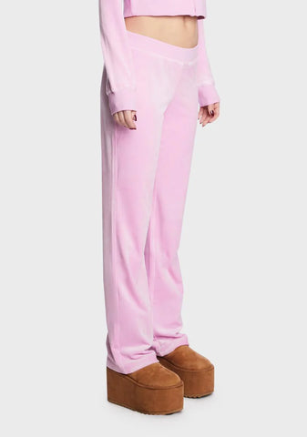 Violet Dusk Big Bling Velour Track Pants