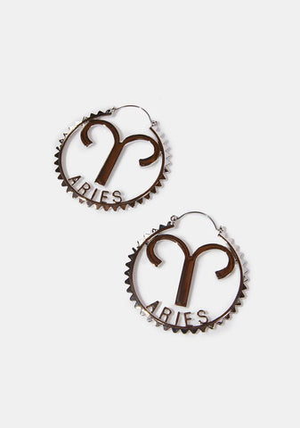 Reppin' Aries Hoop Earrings