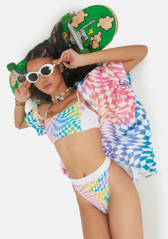 Surreal Life Checkered Bikini Set