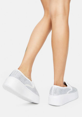 Silver Where It Begins Platform Sneakers