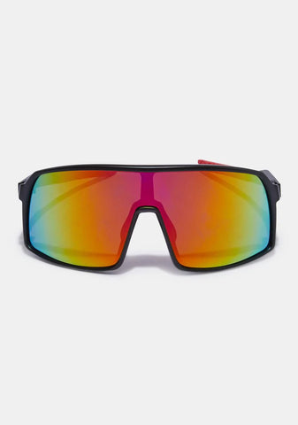Atmosphere Rainbow Mirrored Oversized Sunglasses