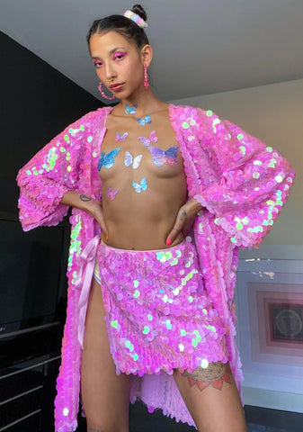 Part Of Ur World Sequin Kimono
