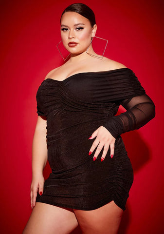 Plus Bad 'N Badder Off Shoulder Mini Dress
