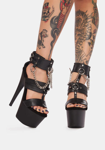 Adore-761 Platform Strappy Sandal-Black PU