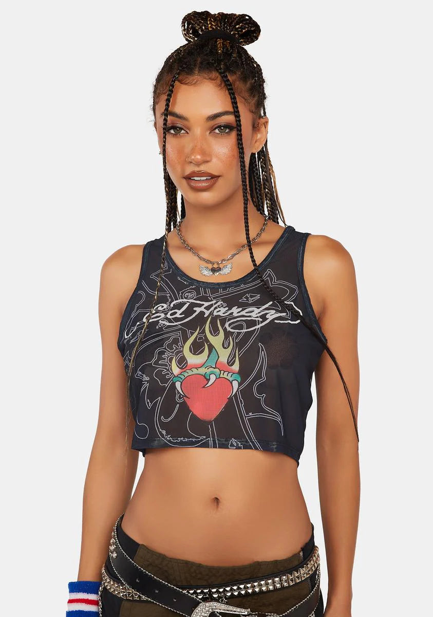 Fire Heart Crop Tank