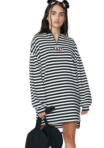 Zip Up Stripey Sweatshirt