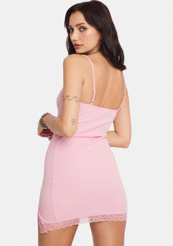 Baby Pink Rib Coti Mini Dress