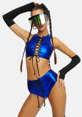 Ambient Avalanche Metallic Booty Shorts