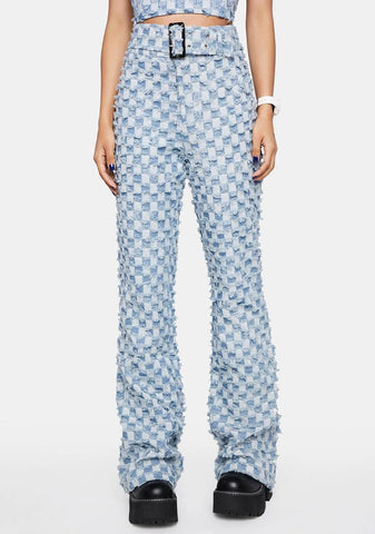 Bulletshot Frayed Denim Y2k Belted Jeans