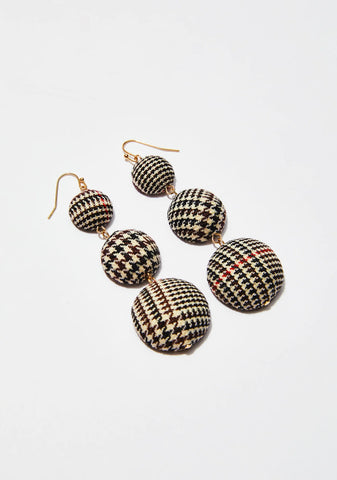 Very Proper Houndstooth Earrings