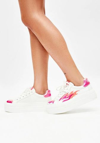 Paired Flames Chunky Sneakers