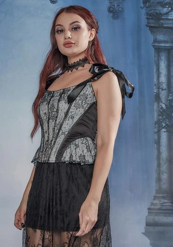Till Death Satin & Lace Corset Top