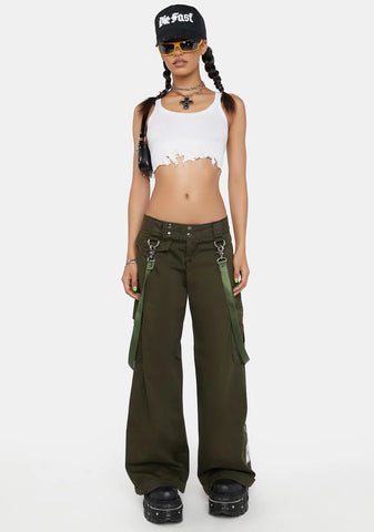 Green COD Baggy Girl Flares