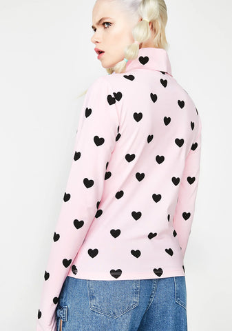 Little Hearts High Neck Top