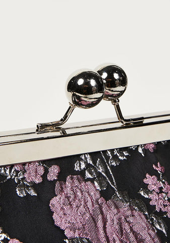 Mauve Fanged Faerie Brocade Handbag