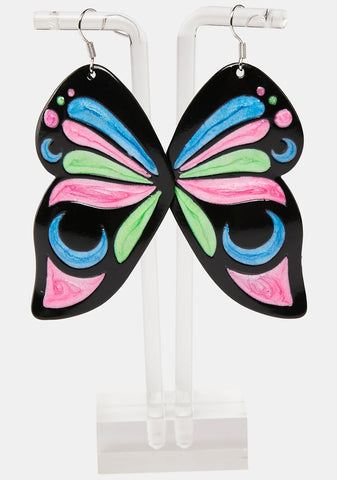 Neon Fairy Butterfly Earrings