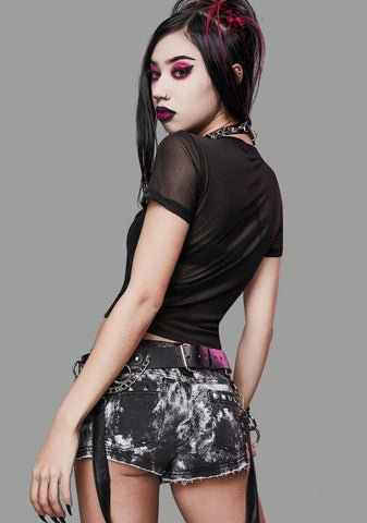 Straight From Hell Mesh Crop Tee
