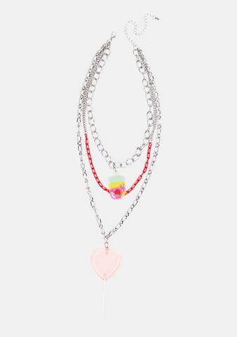 Sweeten My Life Layered Lollipop Necklace