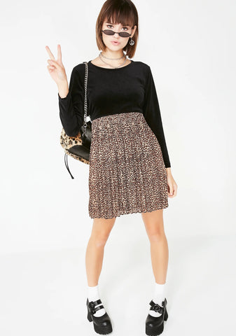 Vintage 90s Velvet And Leopard Dress