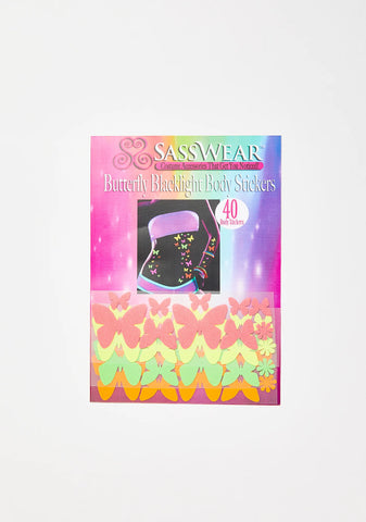 Blacklight Butterflies Body Stickers