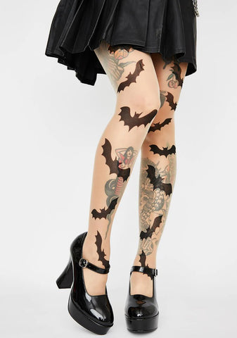 Winged Mystery Bat Tights