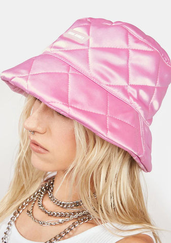 Pink Quilted Bucket Hat