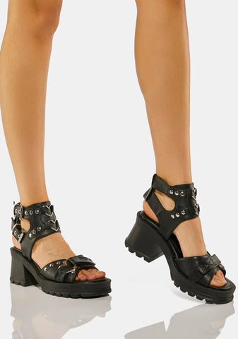 Bratty-07 Buckle Sandals