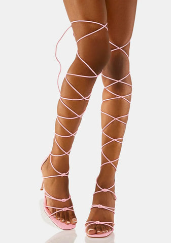Pink Delara Wrap Heels