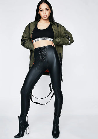 Back Off Lace-Up Leggings