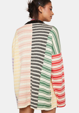 Splice Striped Knit Sweater