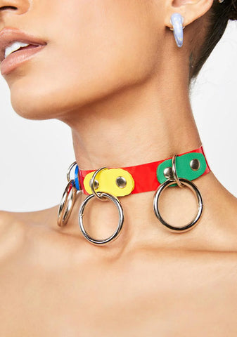 Rainbow Demonia O-Ring Choker Necklace