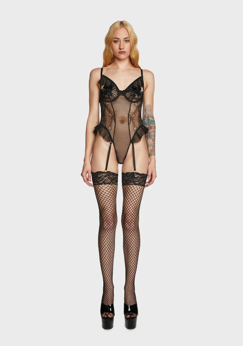 Sweetest Love Lace Teddy - Black
