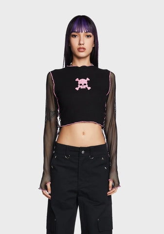 Riot Fishnet Sleeve Top