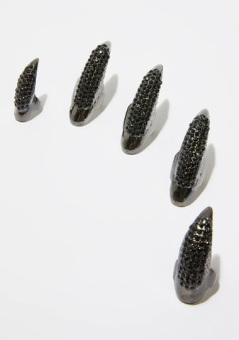Panther Paw Nail Ring Set
