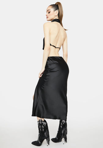 Watch And See Satin Skirt Set