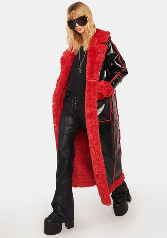 Lauder Red Shearling Coat