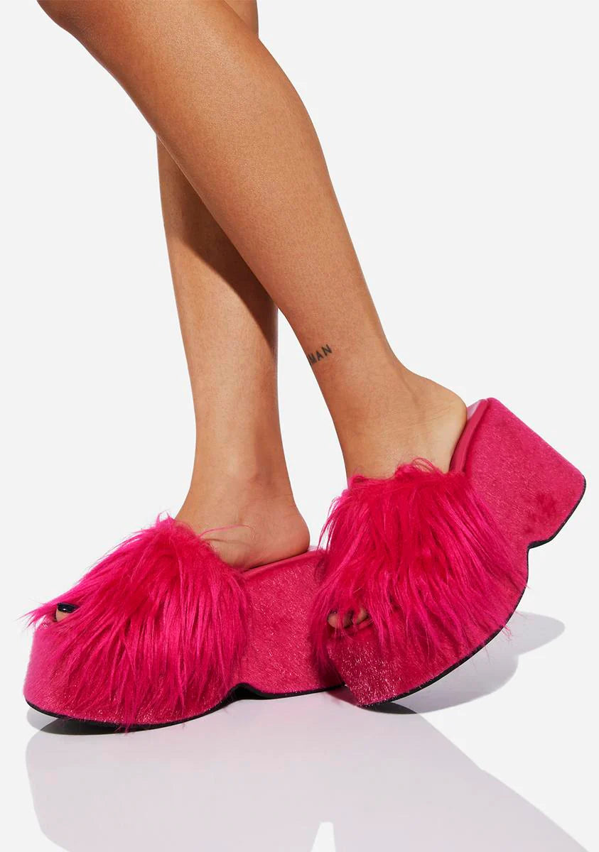 Runaway Rebel Faux Fur Slides